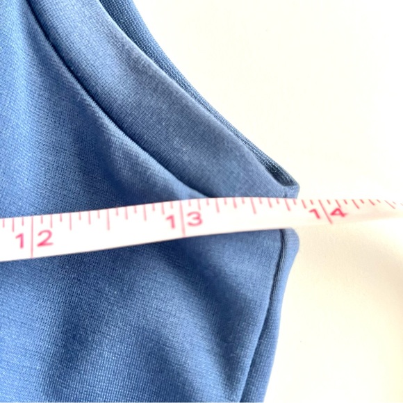 Banana Republic Sleeveless Rayon Viscose Blue Belted Wide Leg Jumpsuit 4 - Picture 6 of 14